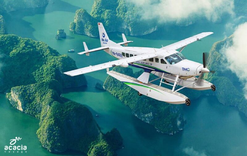 Survol à la baie d'Halong en hydravion en 2 jours 1 nuit