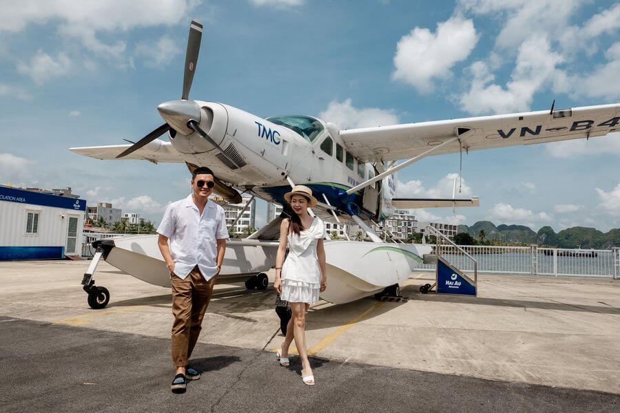 Survol à la baie d'Halong en hydravion en 2 jours 1 nuit